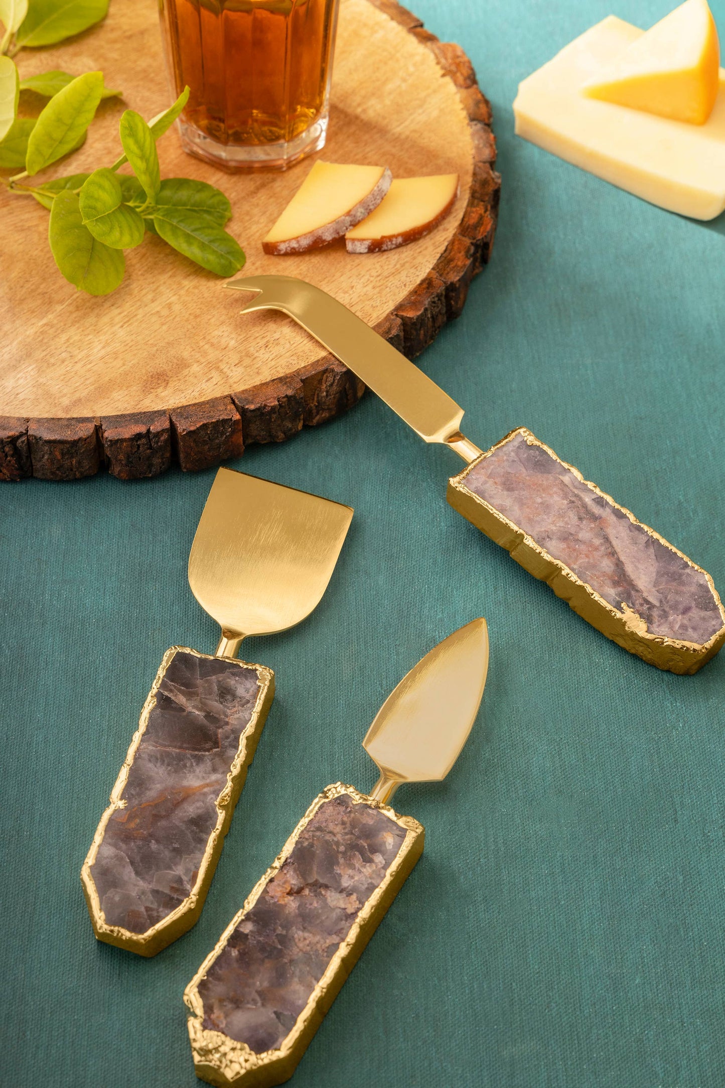 Gauri Kohli - Amethyst Cheese Knives, Set of 3
