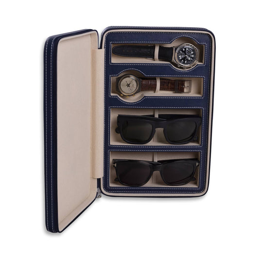 Bey-Berk Francis Watch and Sunglass Travel Case