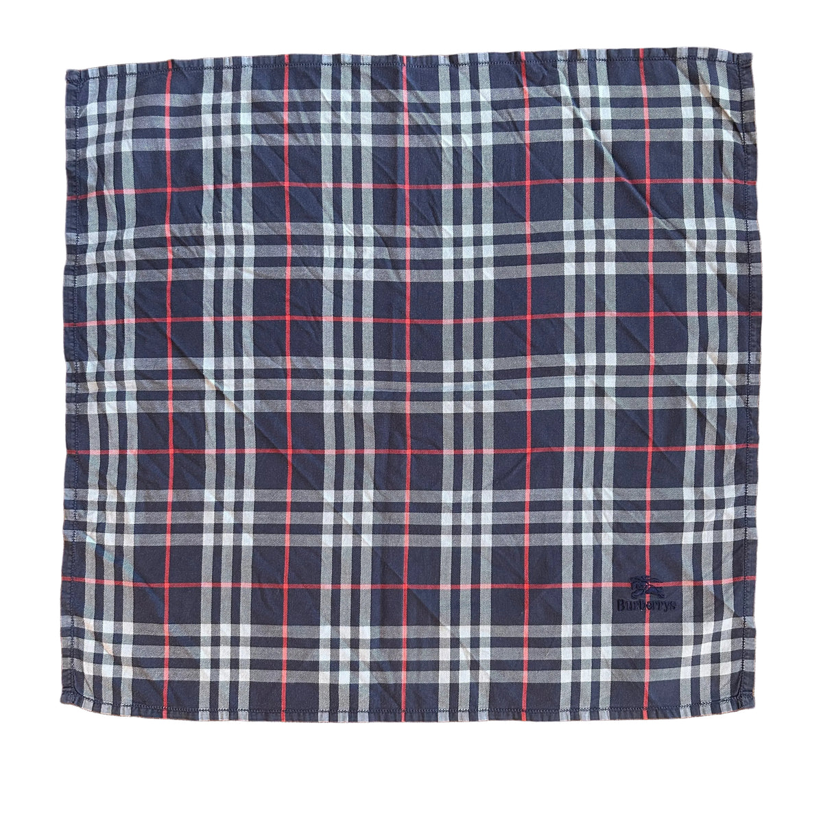 Pre-Loved Burberry Blue Plaid Handkerchief