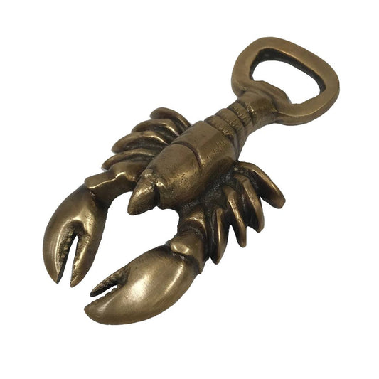 4" Antiqued Brass Lobster Bottle Opener