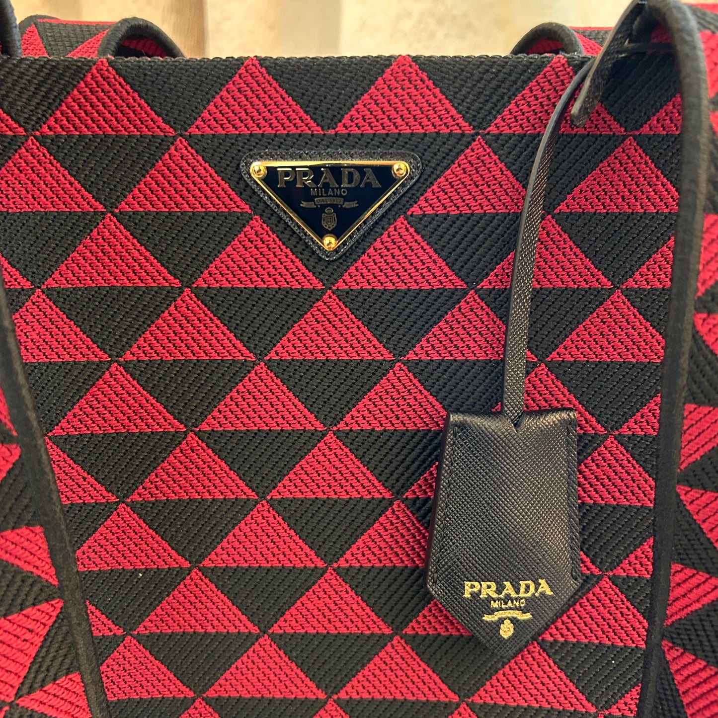 Pre-Loved Prada Large Symbole Jacquard Shopper