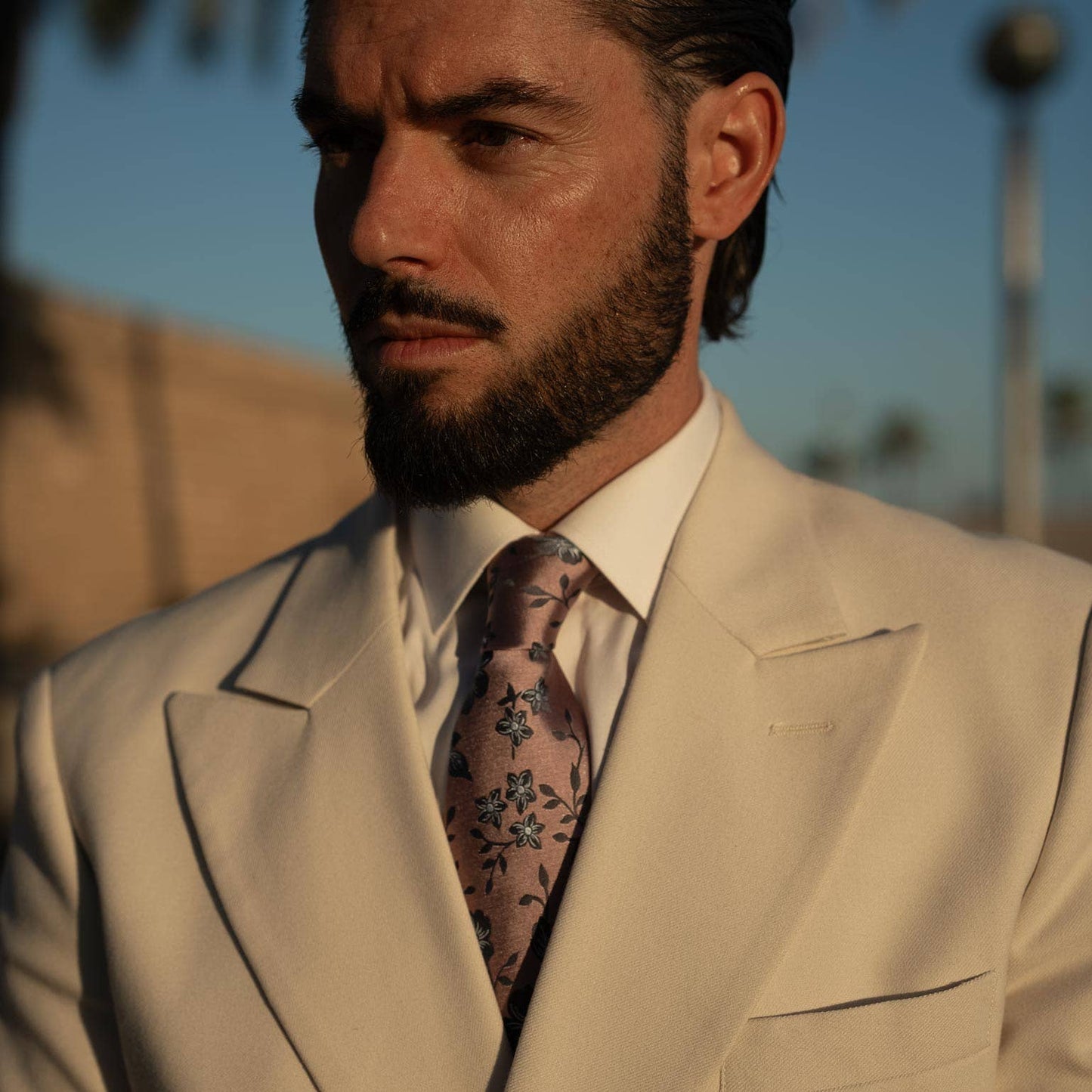 Silvio - Silk Jacquard Tie - Dusty Rose: Standard