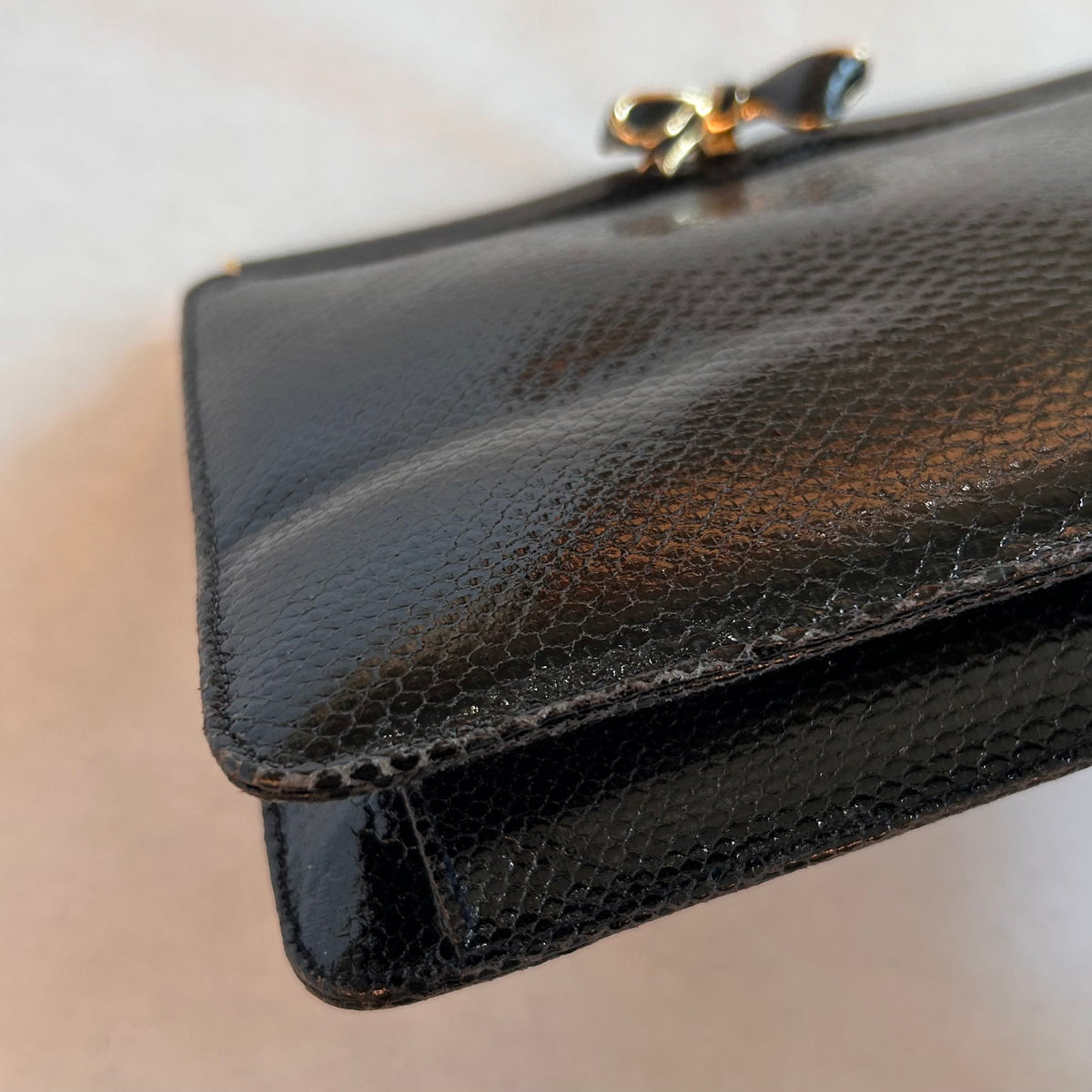 Pre-Loved Judith Leiber Black Snakeskin Evening Bag