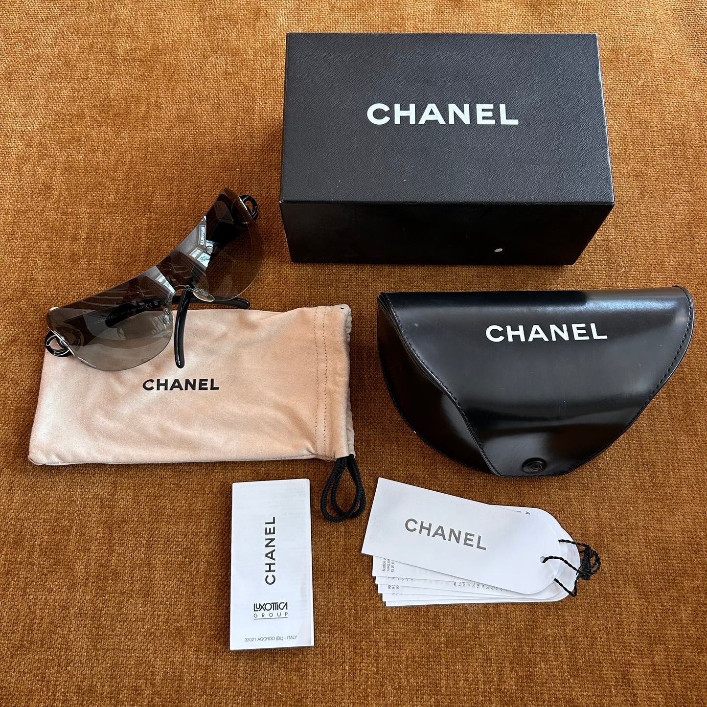 Chanel Rimless Circle CC Shield Sunglasses