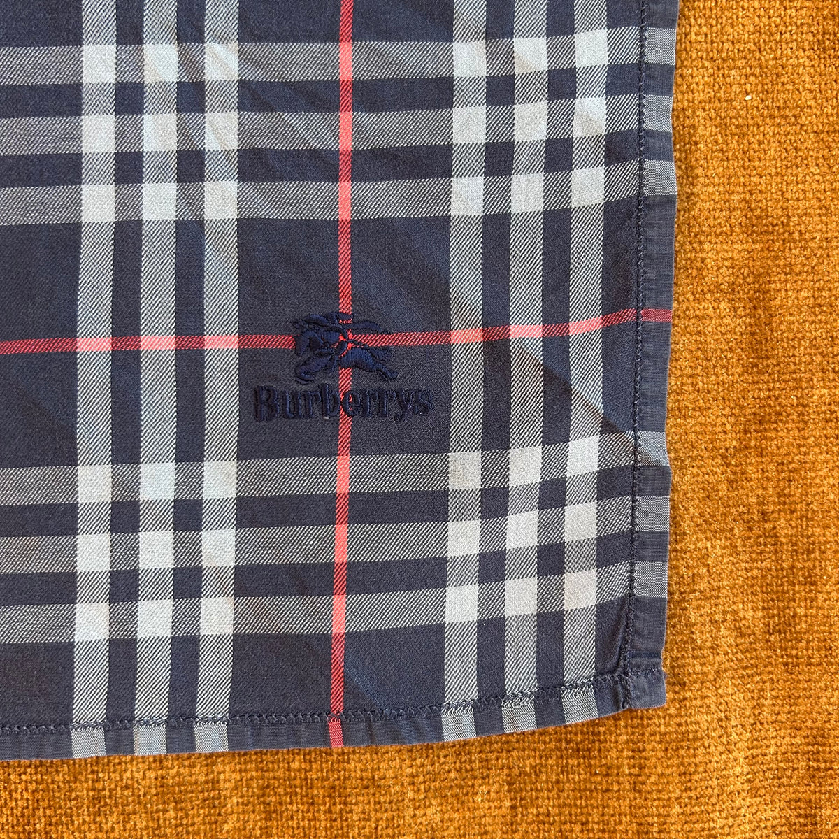 Pre-Loved Burberry Blue Plaid Handkerchief