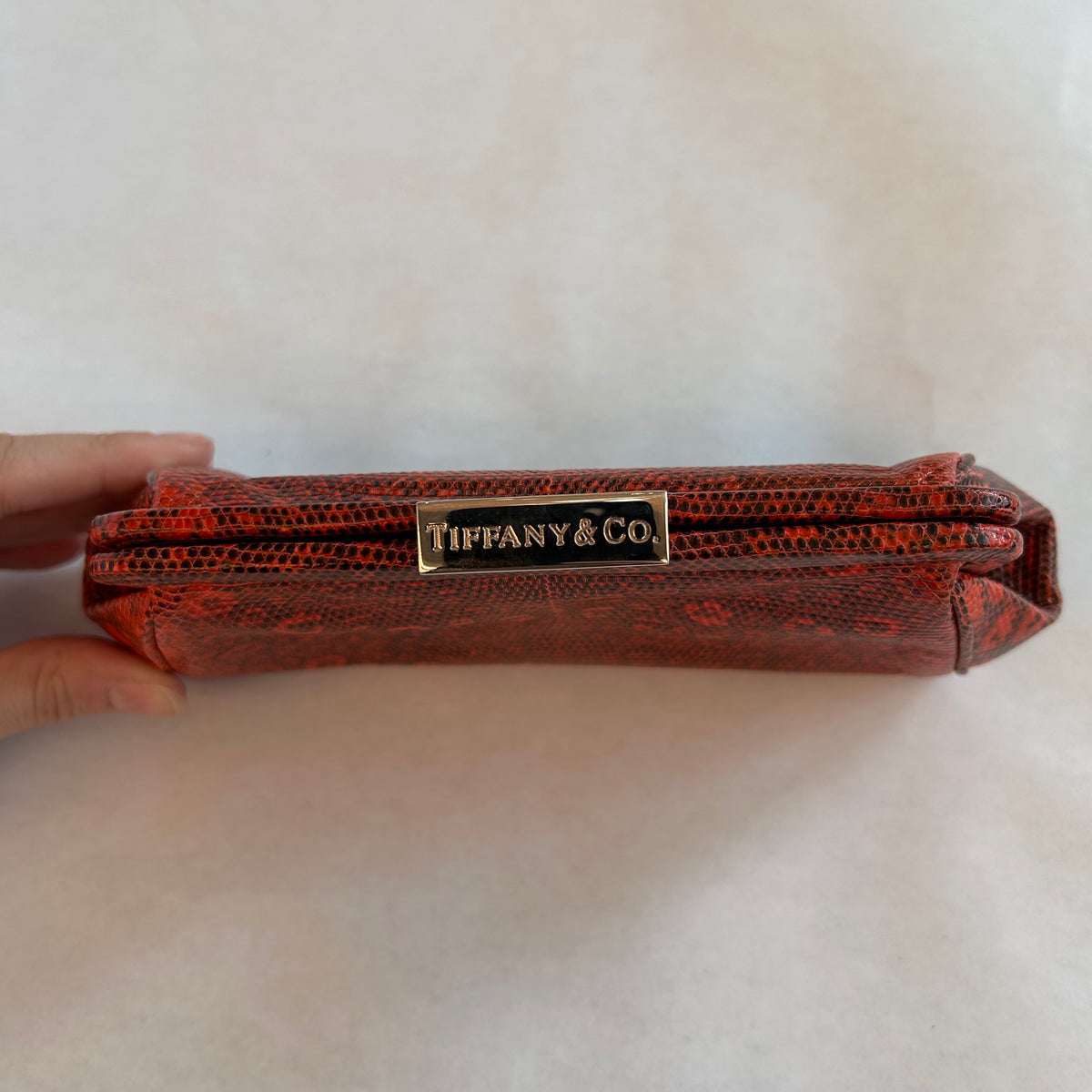 Pre-Loved Tiffany & Co. Red Lizard Clutch