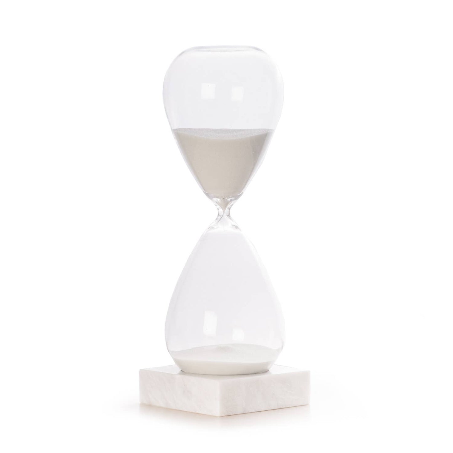 Bey-Berk 90 Minute Hourglass Sand Timer on Marble Base - White Sand