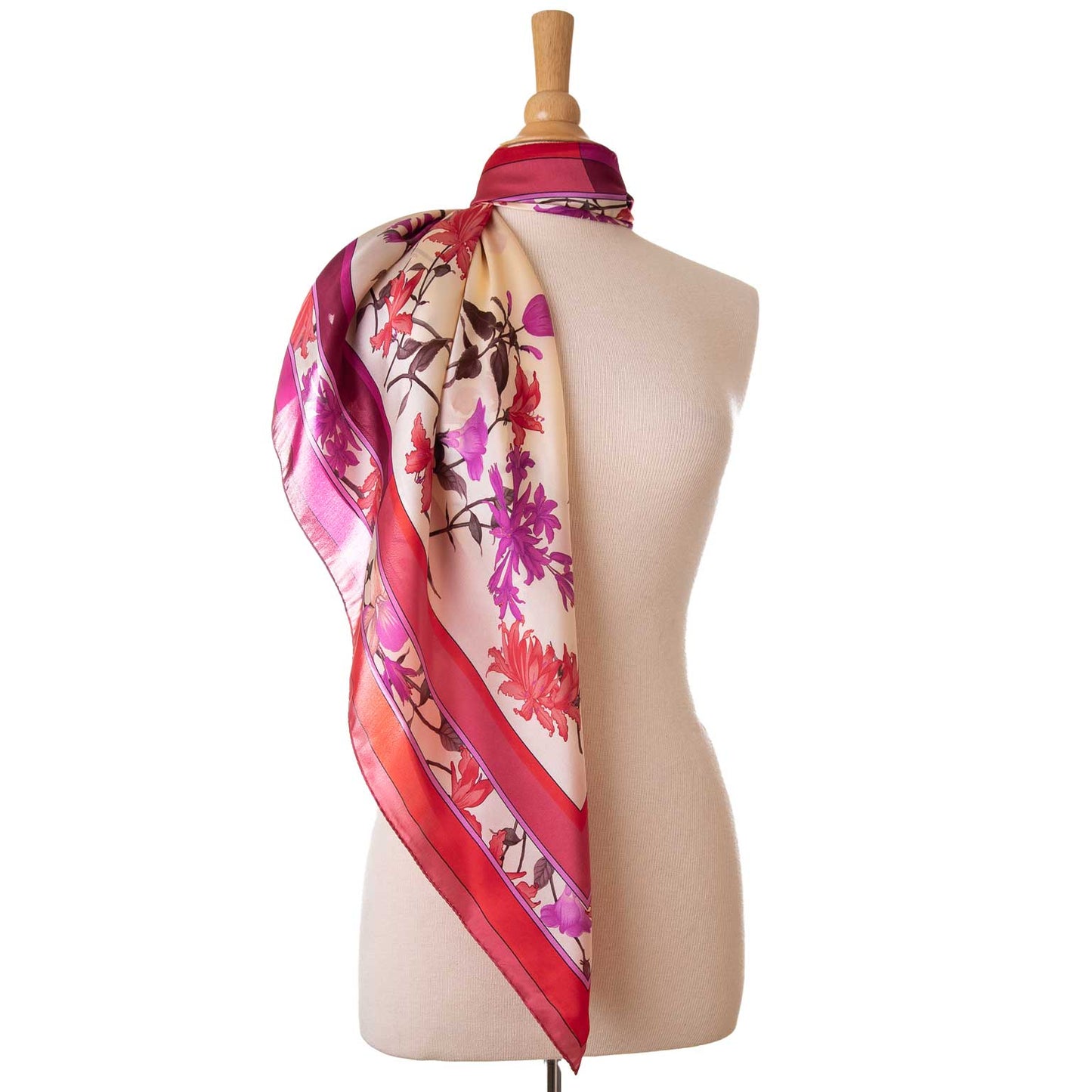 Serena - Hand Rolled ilk Foulard - Fuchsia