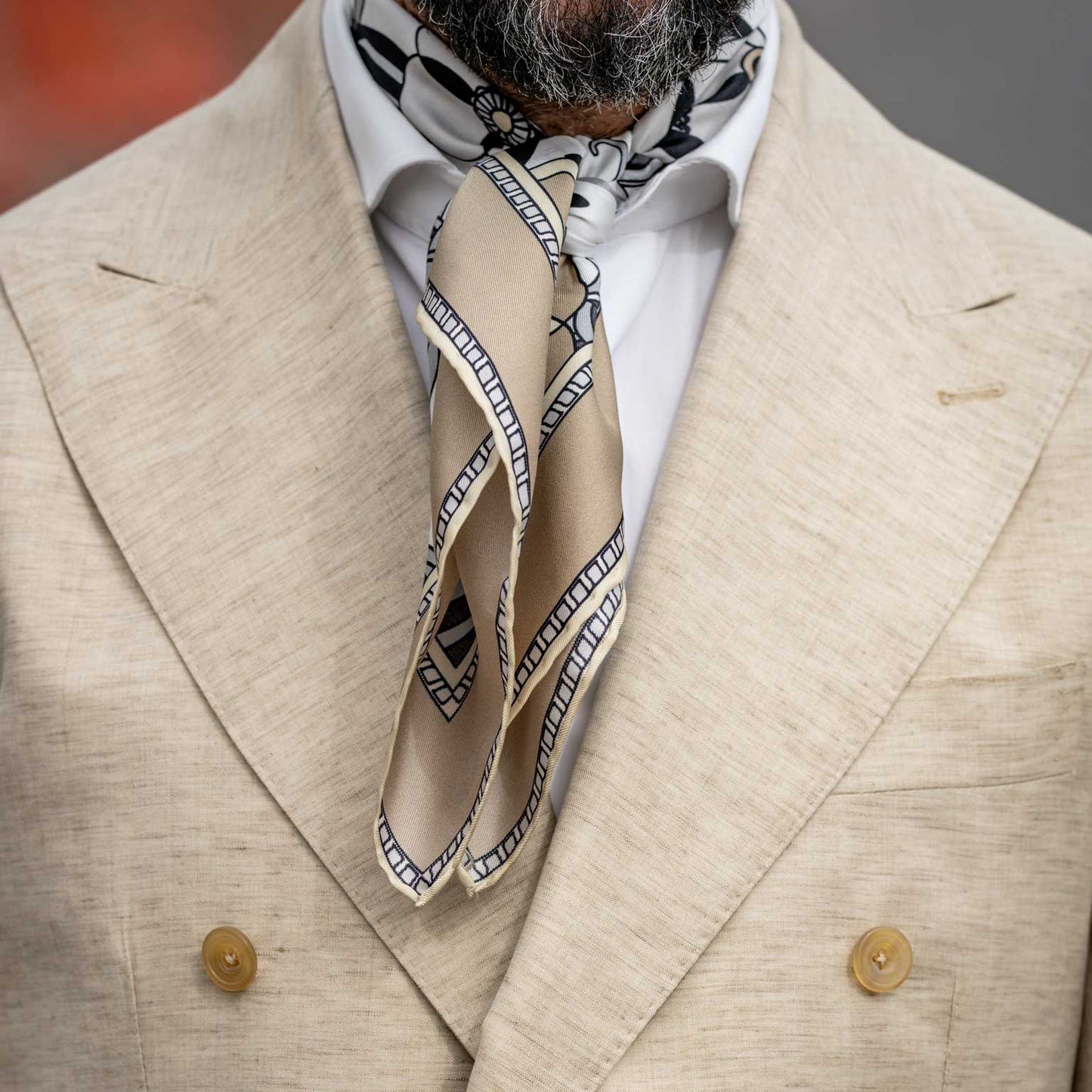 Lombardi - Hand Rolled Silk Neckerchief - Sand