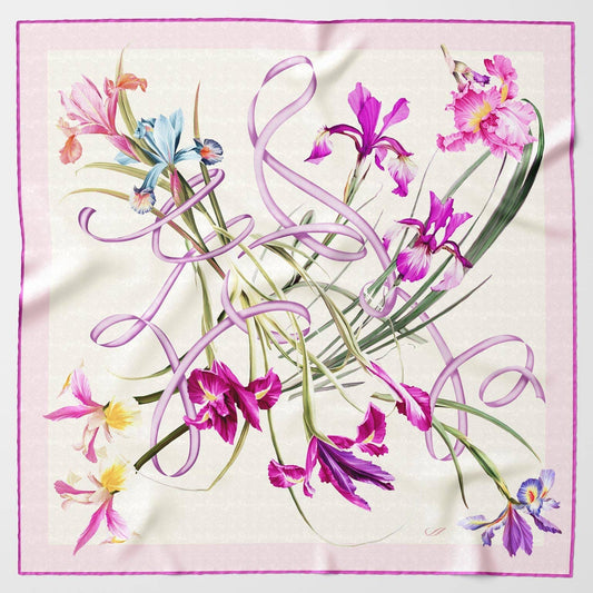 Susanna - Hand Rolled Silk Foulard - Pink