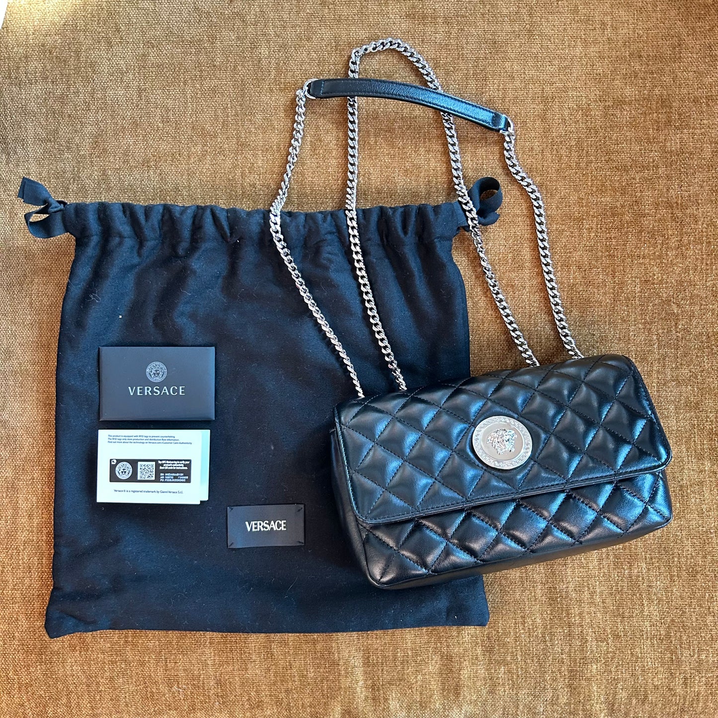 Pre-Loved Versace Quilted Medusa Crossbody Bag