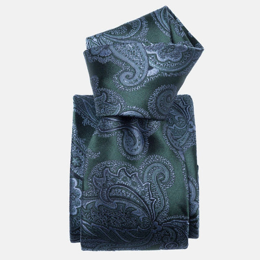 Cortina - Silk Jacquard Tie - Bottle Green