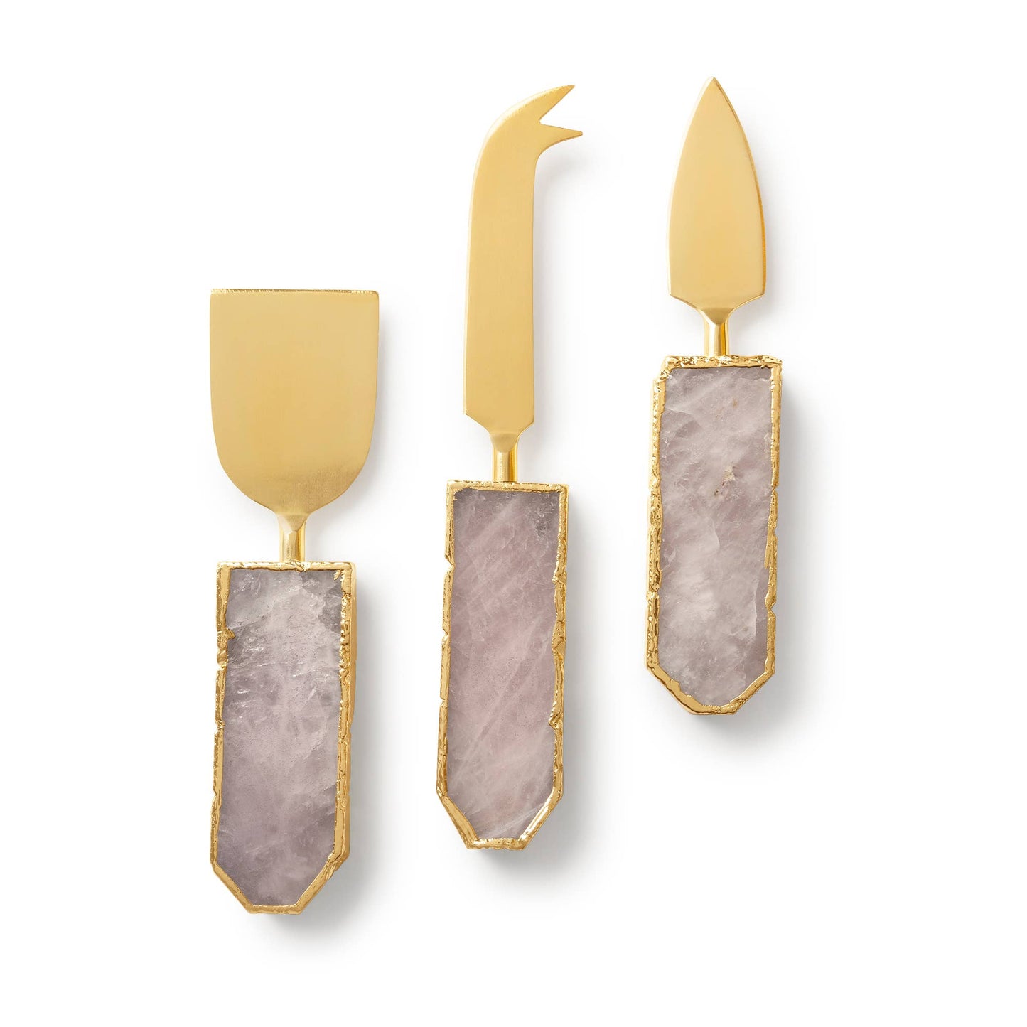 Gauri Kohli - Rose Quartz Cheese Knives, Set of 3