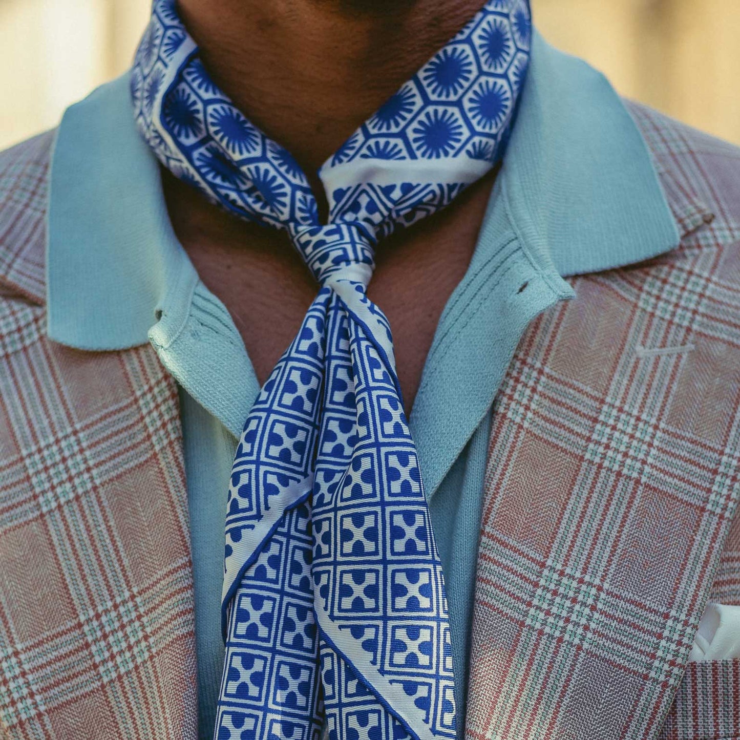 Feroni - Silk Neckerchief - Blue