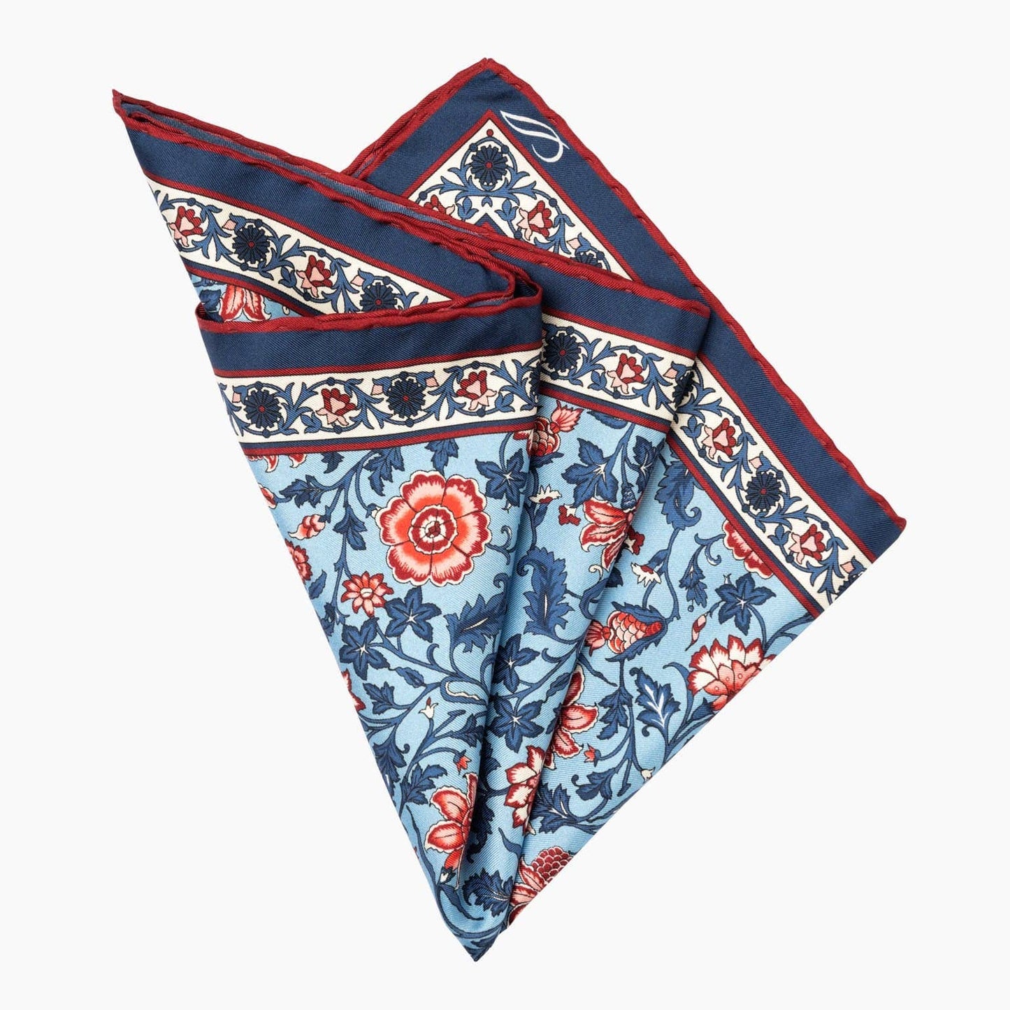 Ibiza - Silk Pocket Square - Blue & Pink