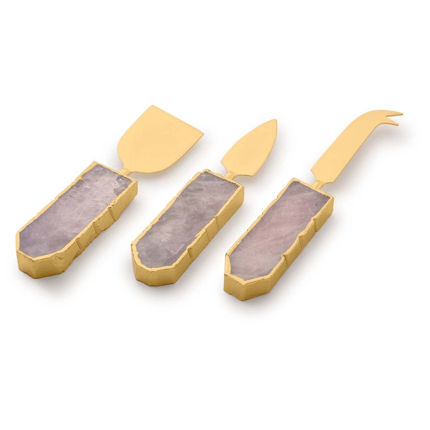 Gauri Kohli - Rose Quartz Cheese Knives, Set of 3