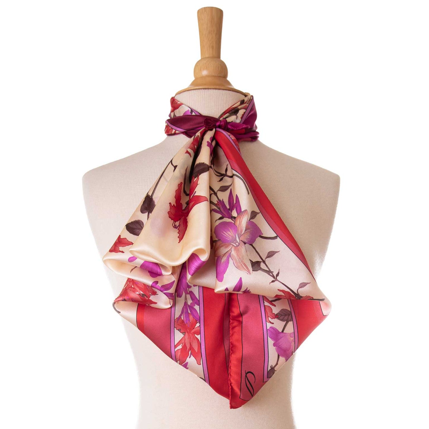 Serena - Hand Rolled ilk Foulard - Fuchsia