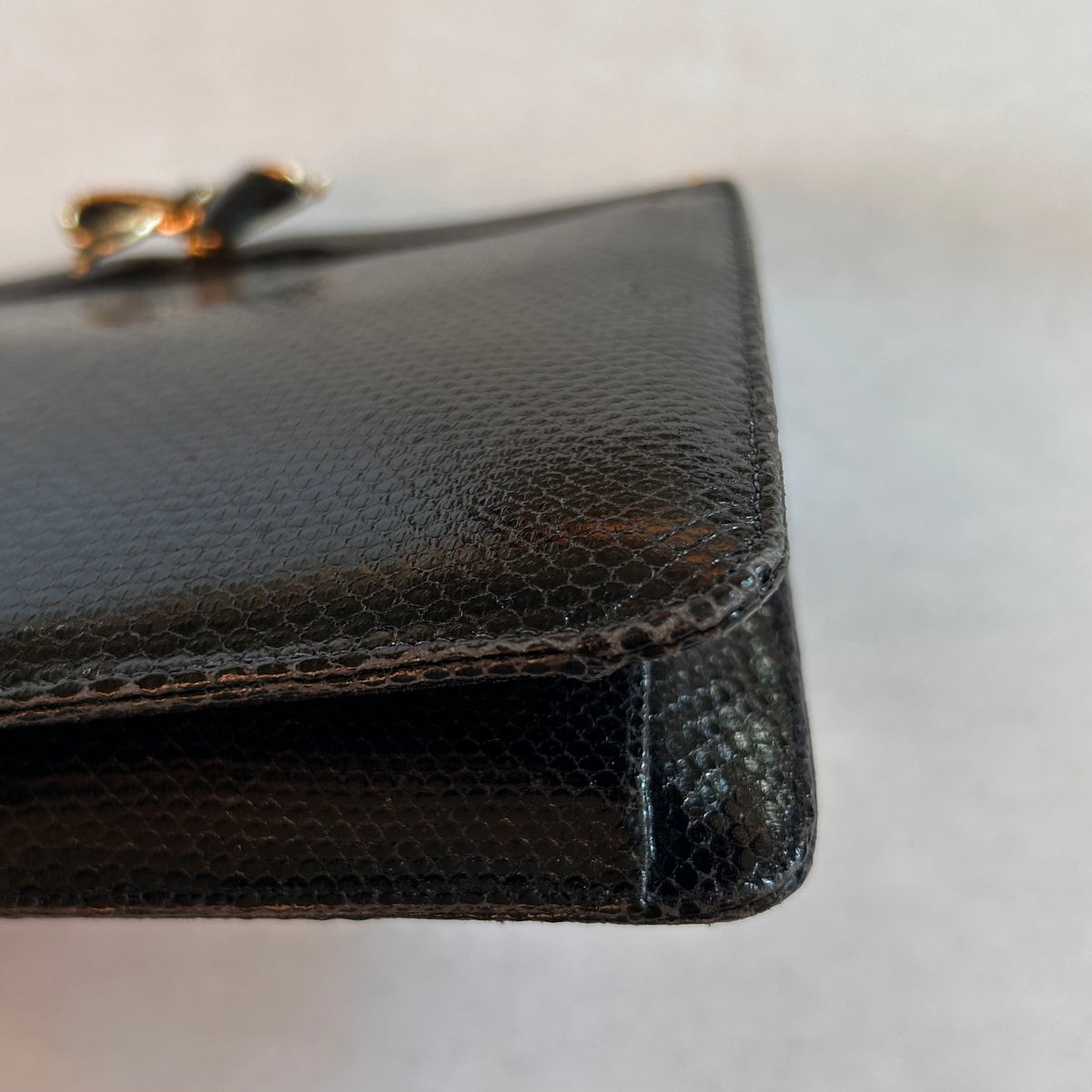 Pre-Loved Judith Leiber Black Snakeskin Evening Bag