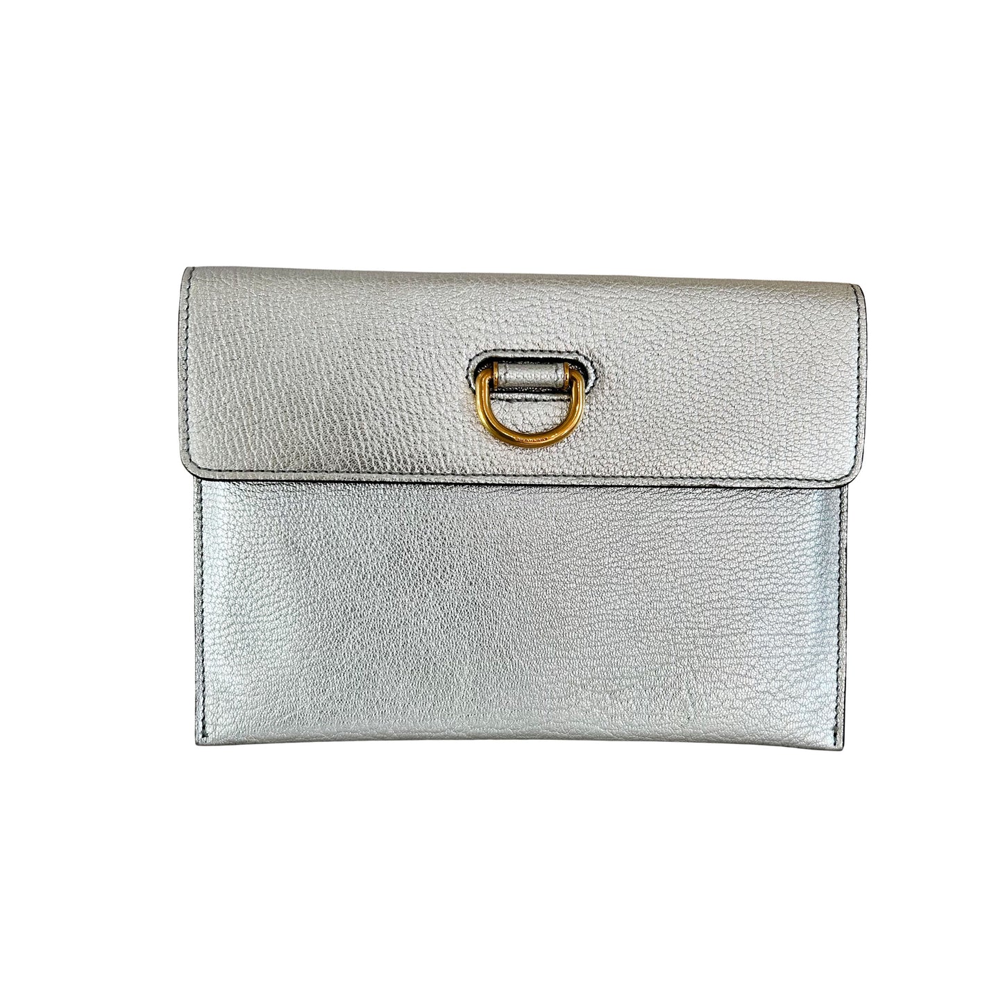 Pre-Loved Burberry Silver D Ring Clutch