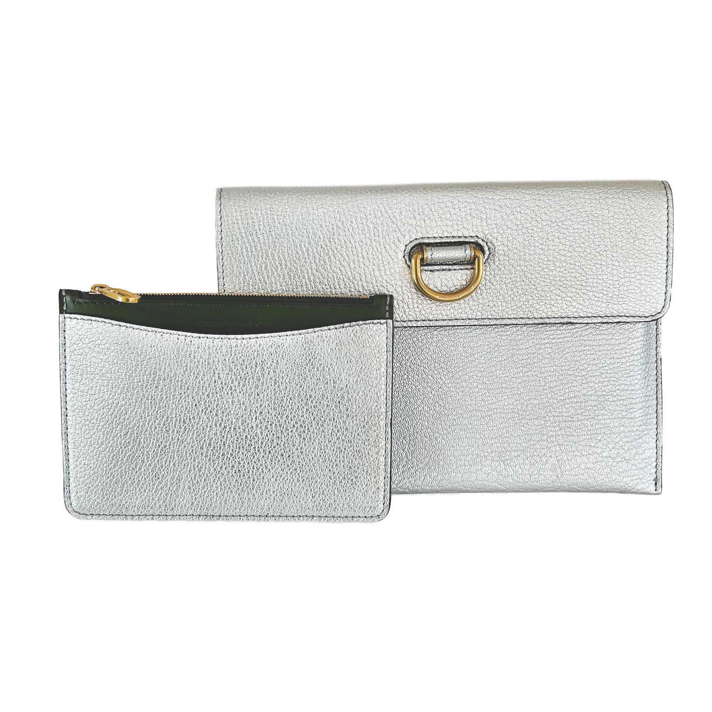 Pre-Loved Burberry Silver D Ring Clutch