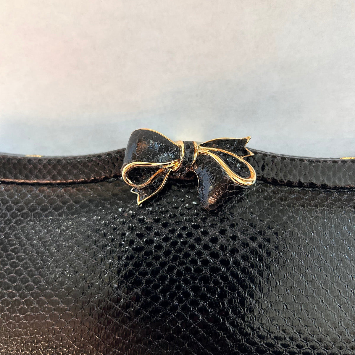 Pre-Loved Judith Leiber Black Snakeskin Evening Bag