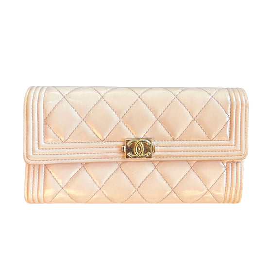 Chanel Quilted Leather Boy Flap Wallet