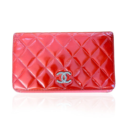 Chanel Brillitant Quilted Patent Leather Wallet
