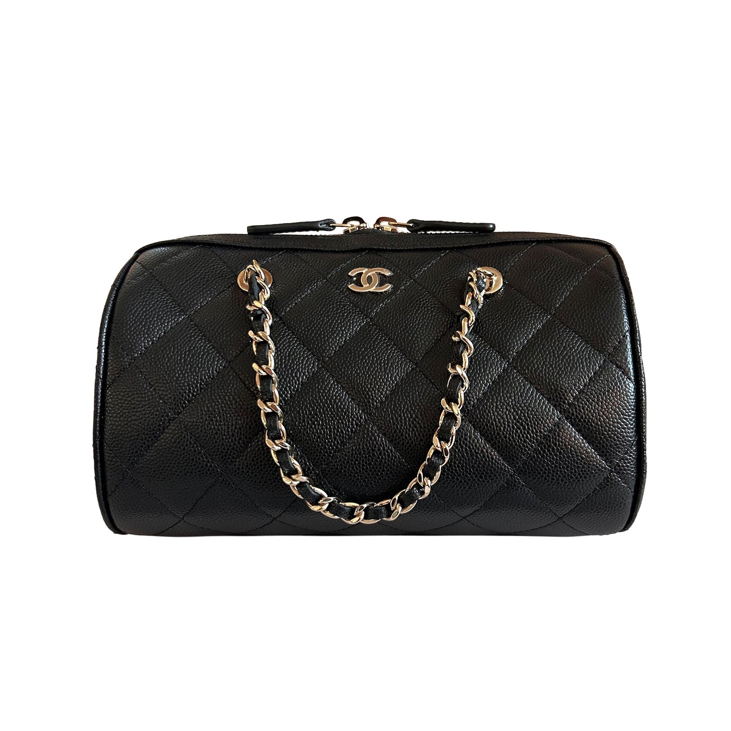 Pre-Loved Chanel Quilted Caviar Leather Barrel Bag