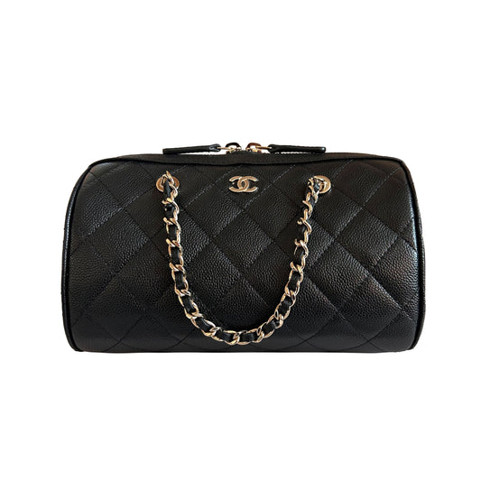 Pre-Loved Chanel Quilted Caviar Leather Barrel Bag