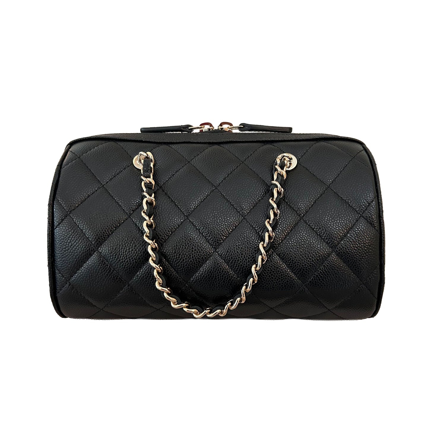 Pre-Loved Chanel Quilted Caviar Leather Barrel Bag