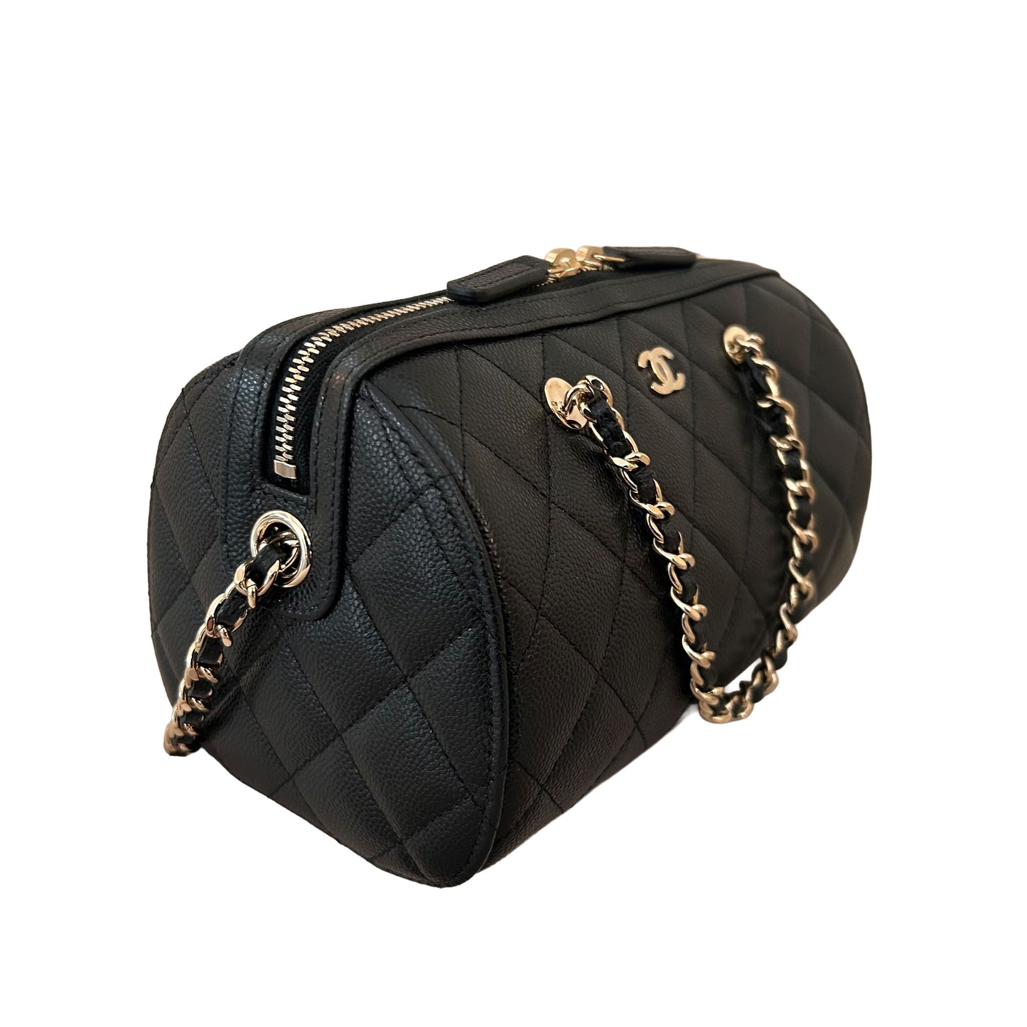 Pre-Loved Chanel Quilted Caviar Leather Barrel Bag