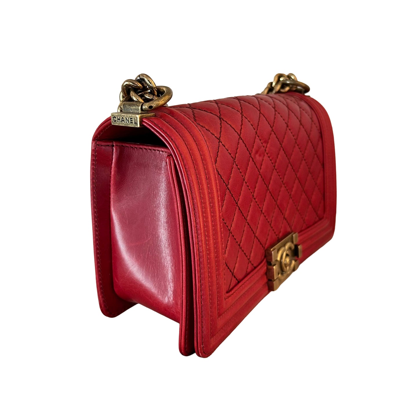 Pre-Loved Chanel Quilted Red Boy Flap