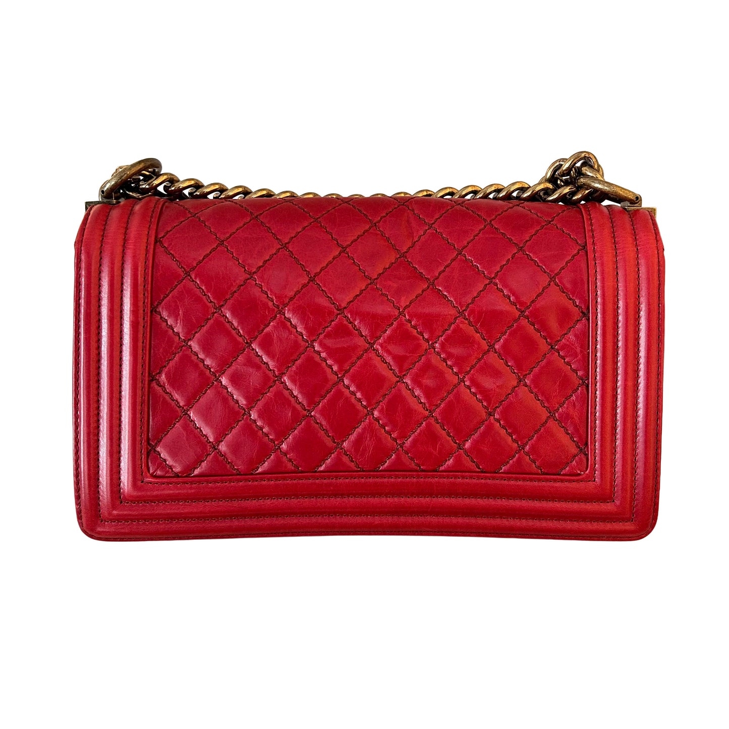Pre-Loved Chanel Quilted Red Boy Flap
