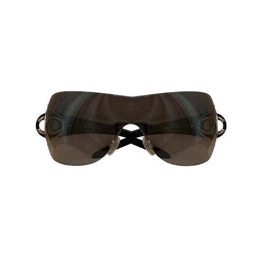 Chanel Rimless Circle CC Shield Sunglasses