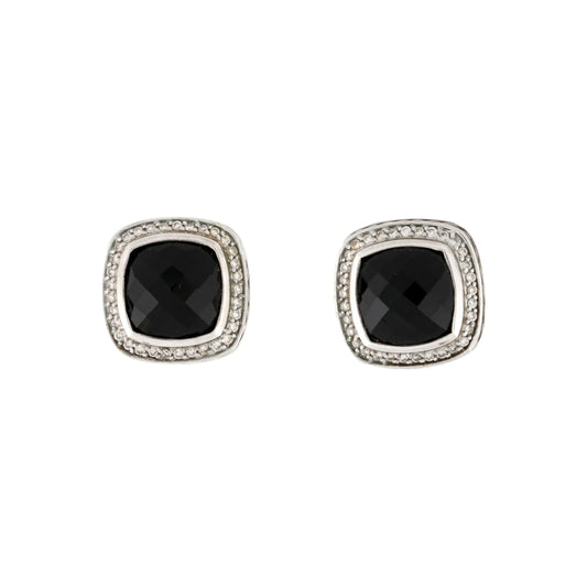 David Yurman Onyx & Diamond Albion Earclip Earrings