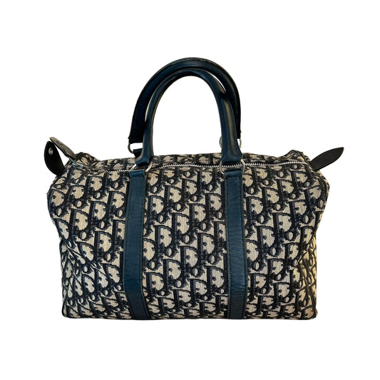 Pre-Loved Dior Navy Monogram Boston Bag
