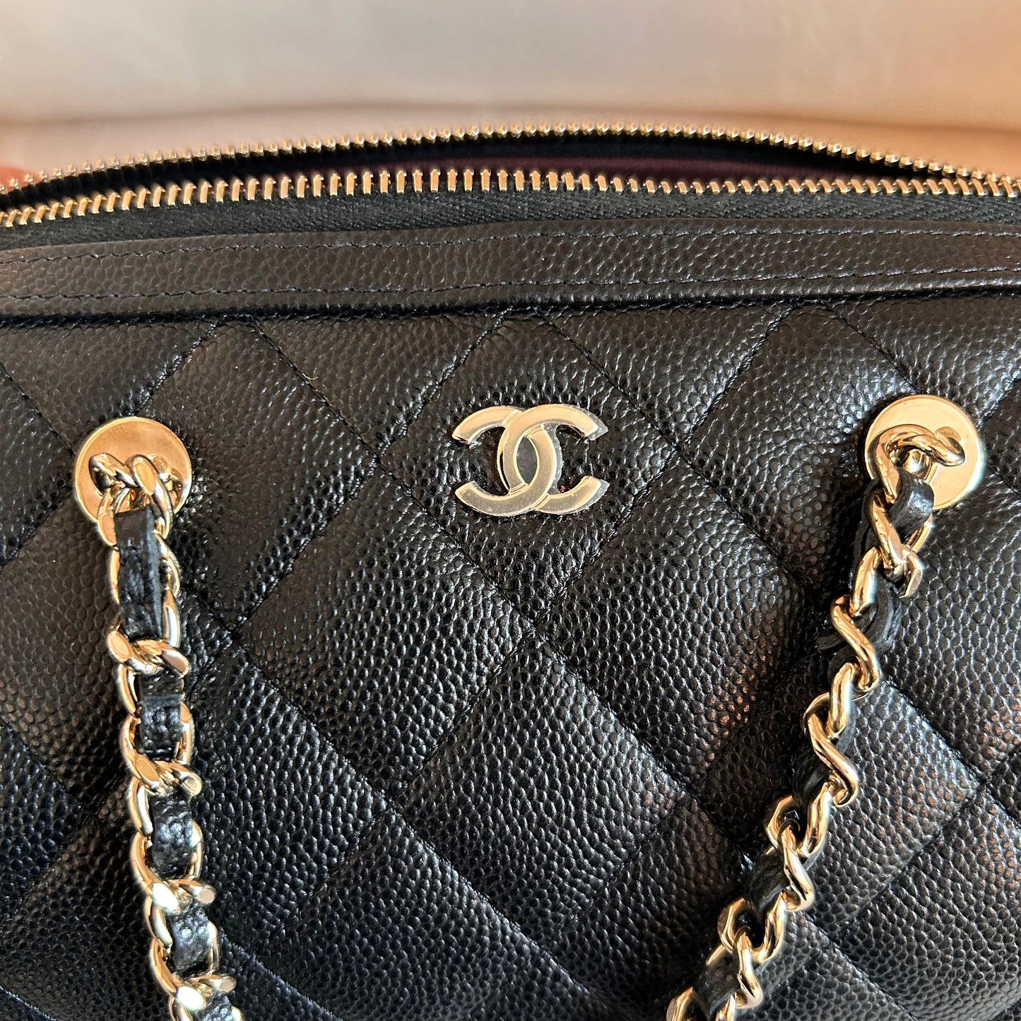 Pre-Loved Chanel Quilted Caviar Leather Barrel Bag