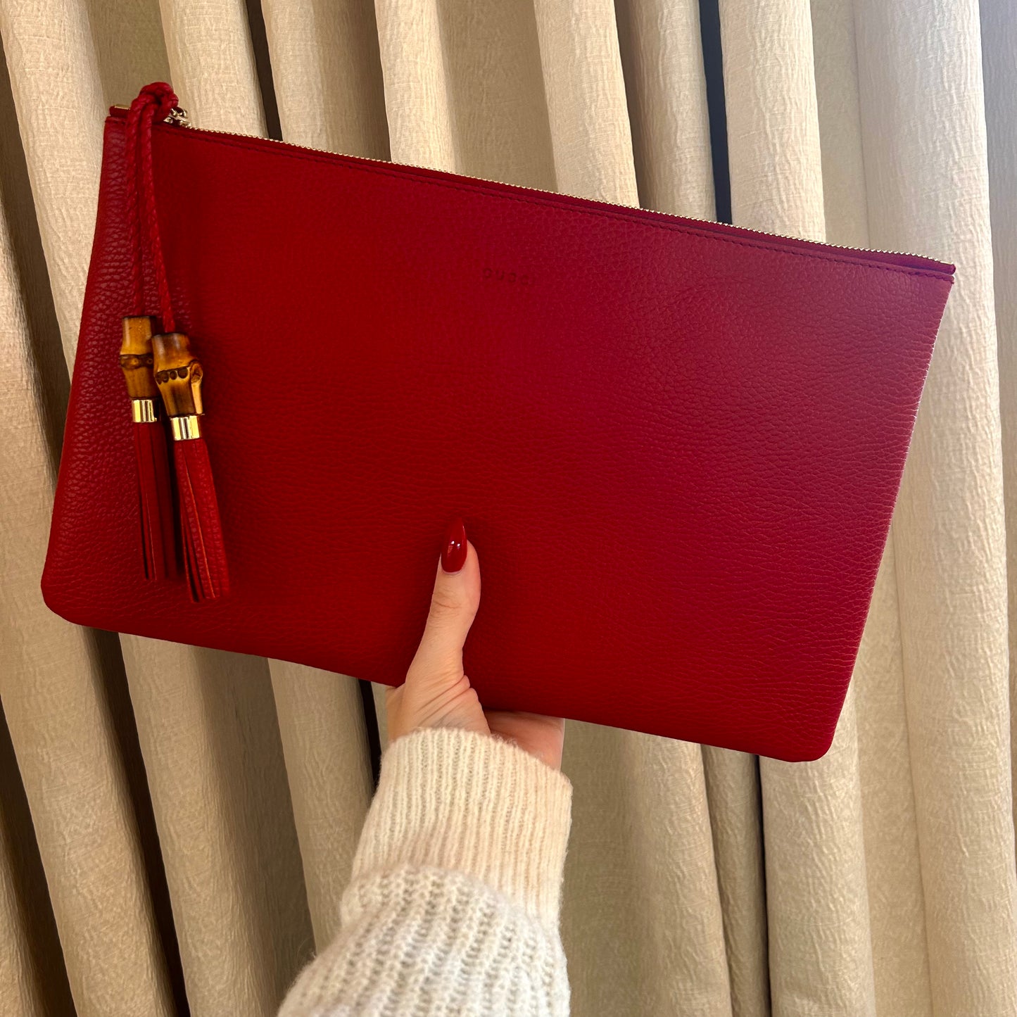 Gucci Bamboo Leather Clutch