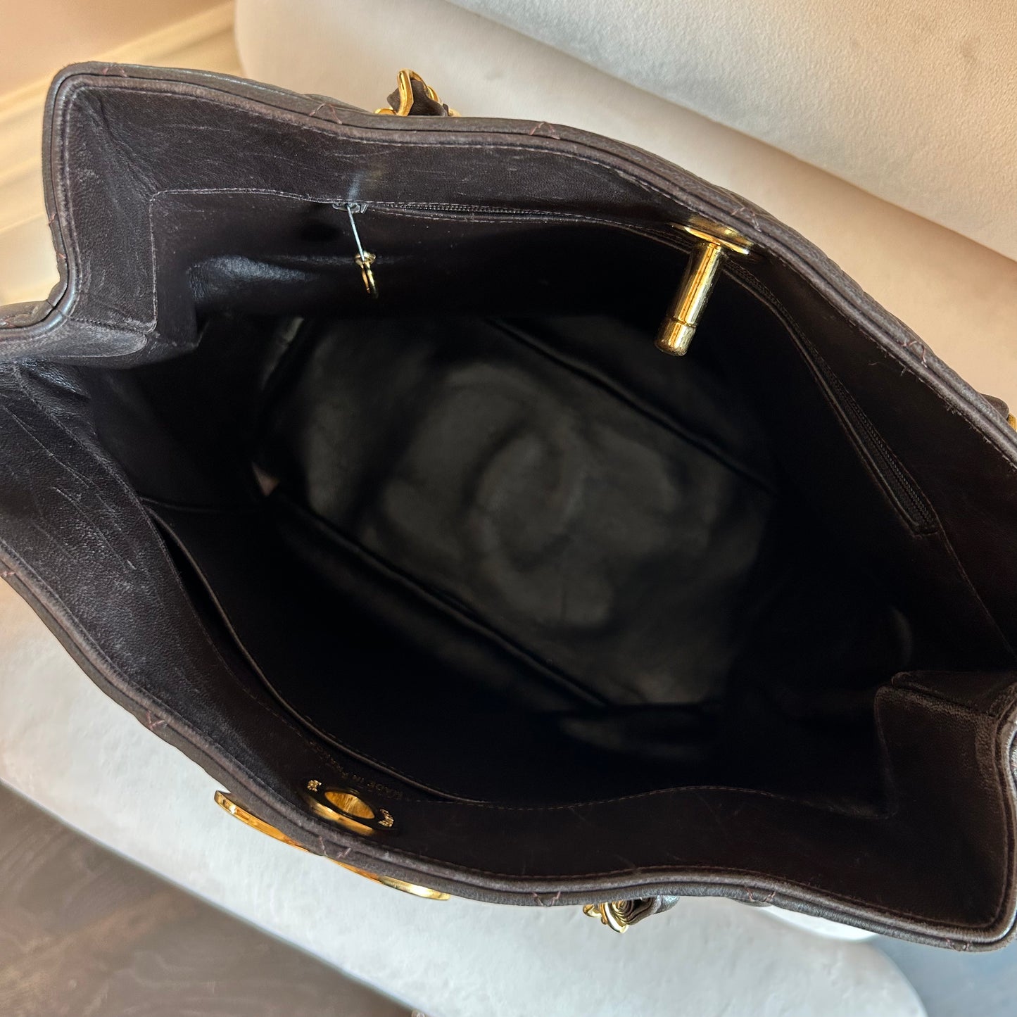 Pre-Loved Chanel Quilted Lambskin Leather Tote