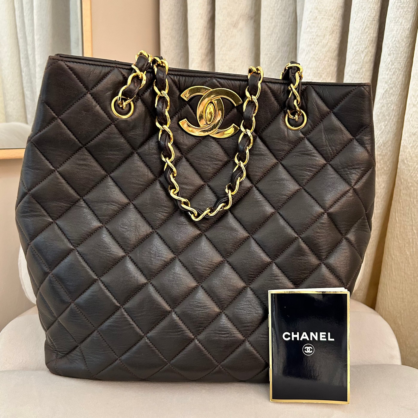 Pre-Loved Chanel Quilted Lambskin Leather Tote
