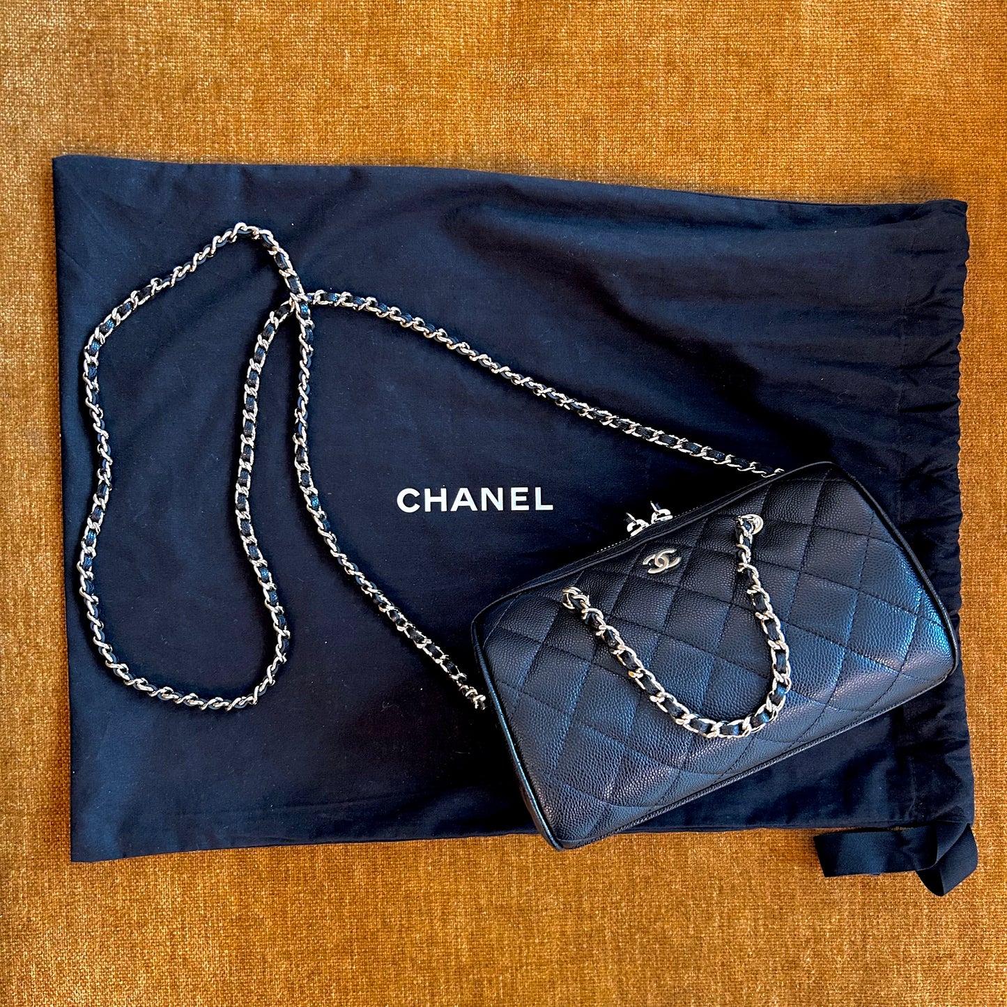 Pre-Loved Chanel Quilted Caviar Leather Barrel Bag