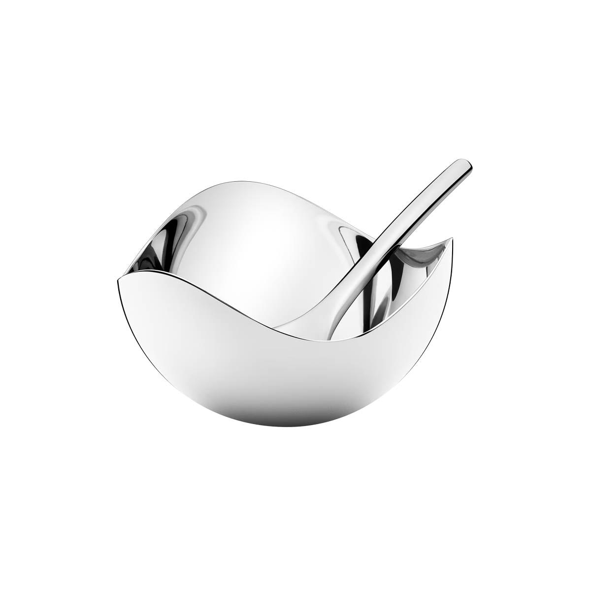 Georg Jensen Bloom Salt Cellar with Spoon