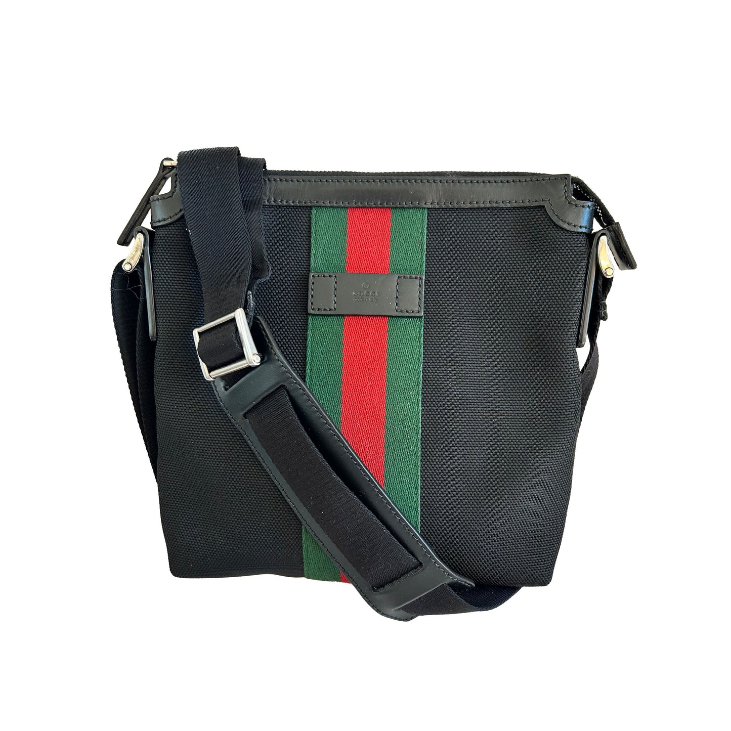 Pre-Loved Gucci Techno Canvas Web Messenger Bag