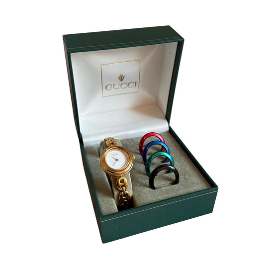Gucci Stainless Steel 26mm Rice Link Interchangeable Bezel Quartz Watch