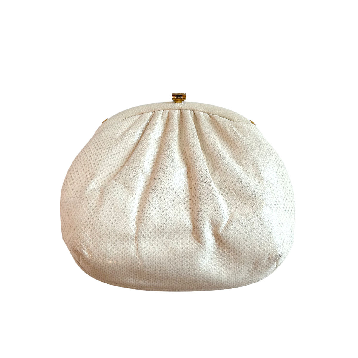 Pre-Loved Judith Leiber Ivory Snakeskin Evening Bag