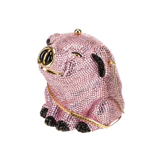 Judith Leiber Pink Pig Minaudière Evening Bag