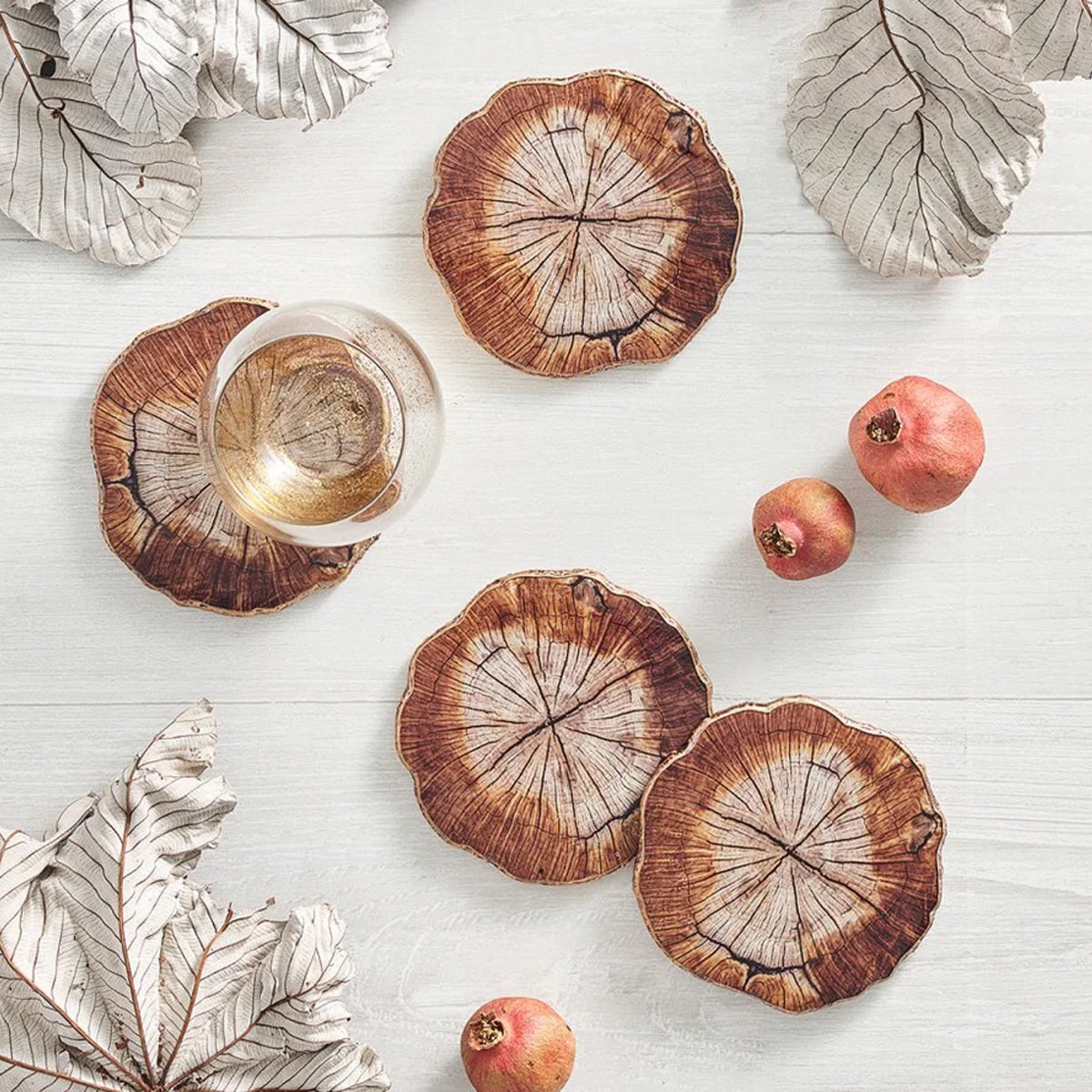 Kim Seybert Cedar Coasters - Set of 4