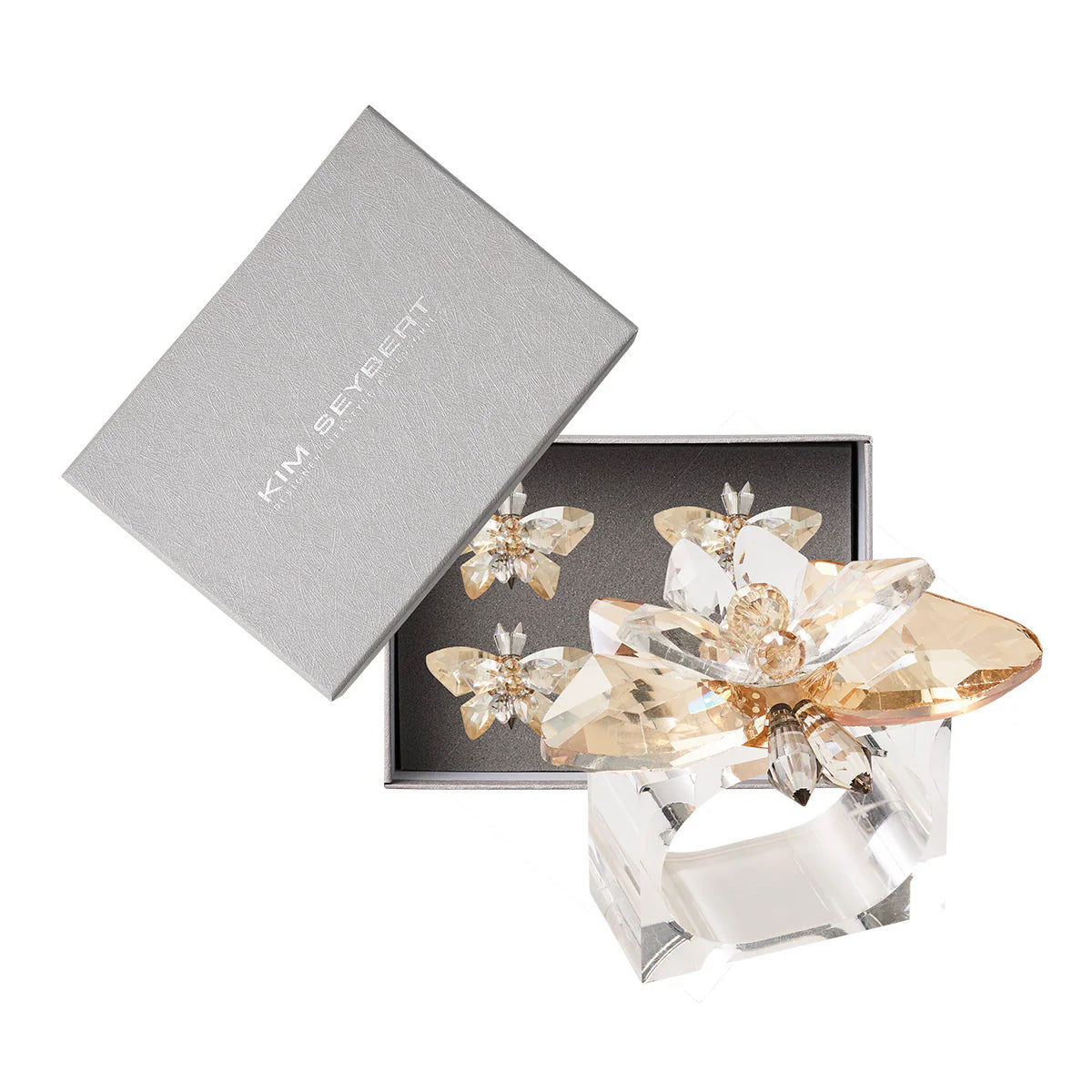 Kim Seybert Glasswing Napkin Ring - Set of 4