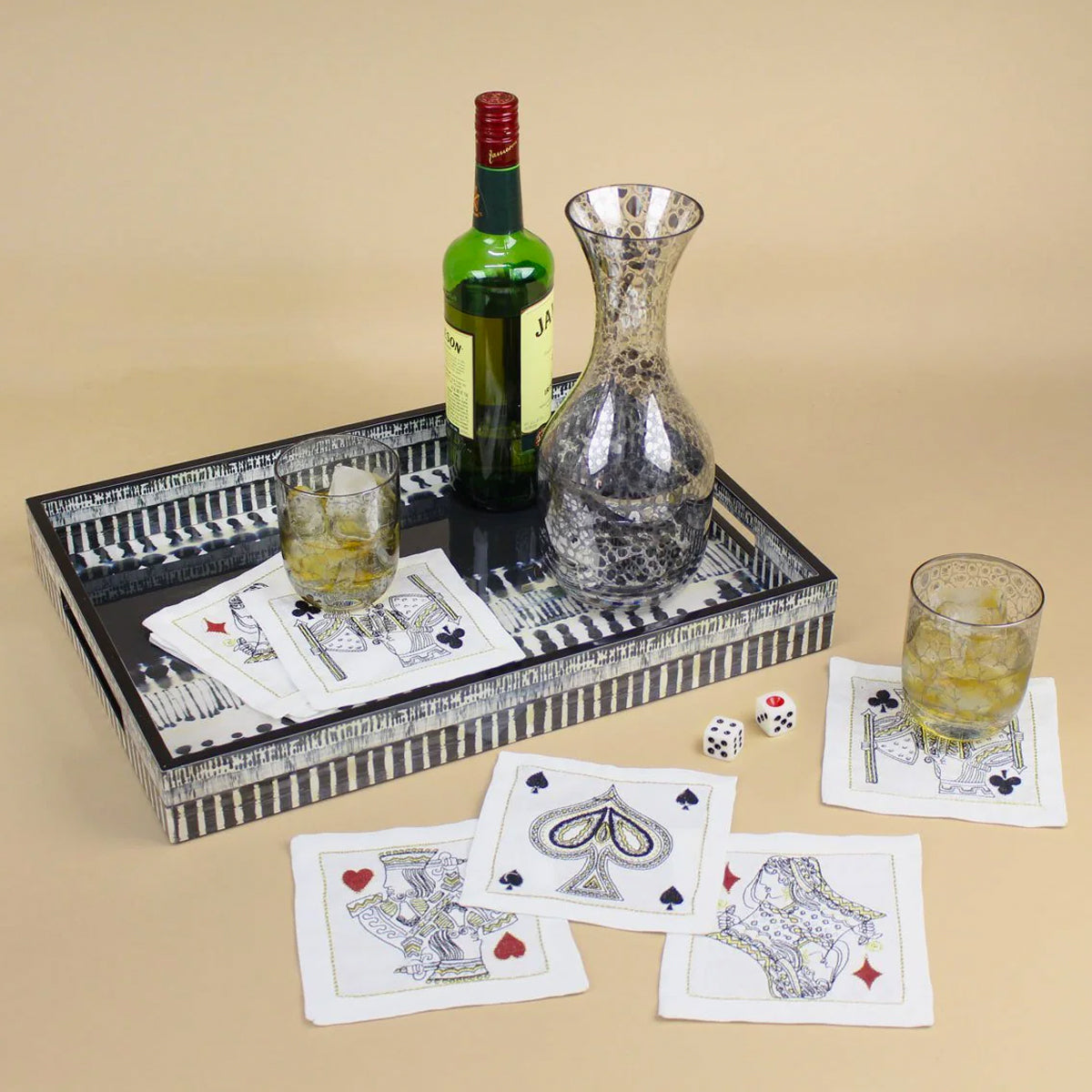 Kim Seybert House of Cards Cocktail Napkin - Set of 8