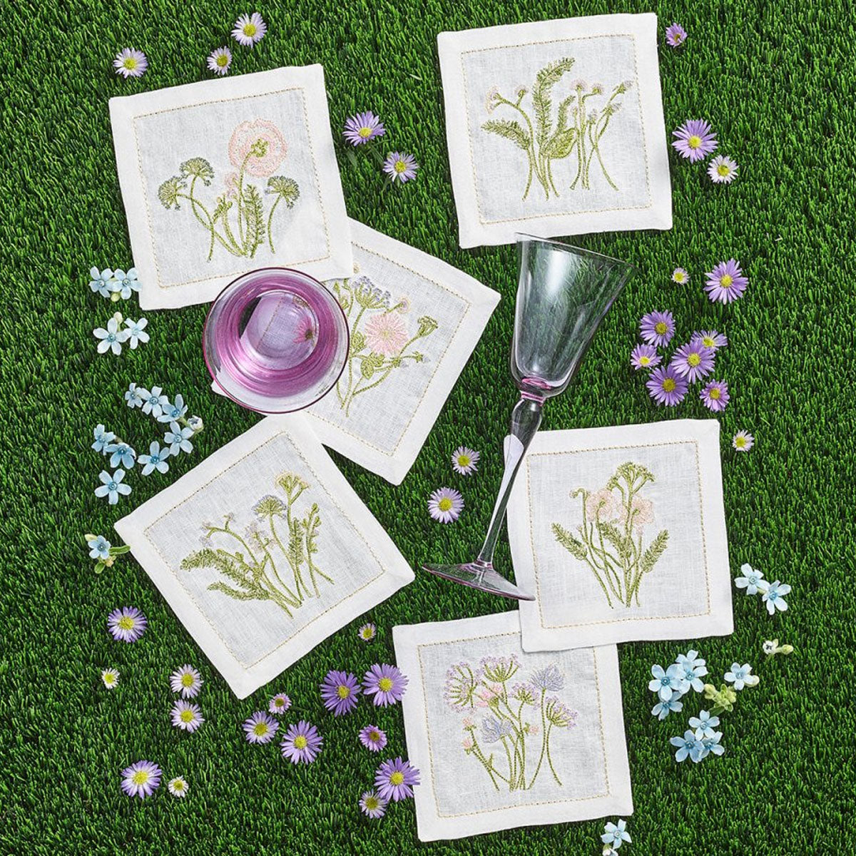 Kim Seybert Meadow Cocktail Napkin - Set of 6